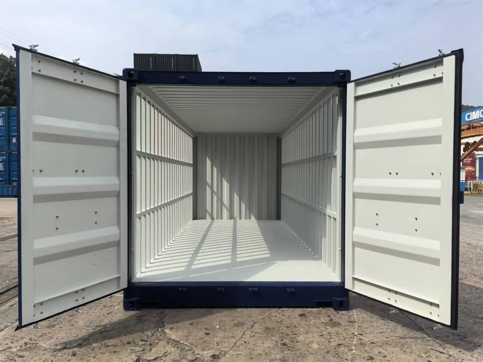 Interior view of cylinder shipping containers Interior view of cylinder shipping containers